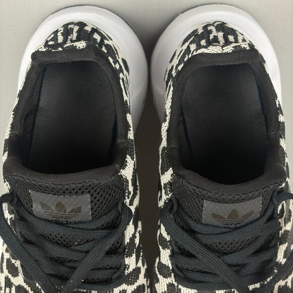 Adidas Swift Run Leopard Print Athletic Shoes Womens 7.5 Cream Black Low Top - Picture 8 of 10